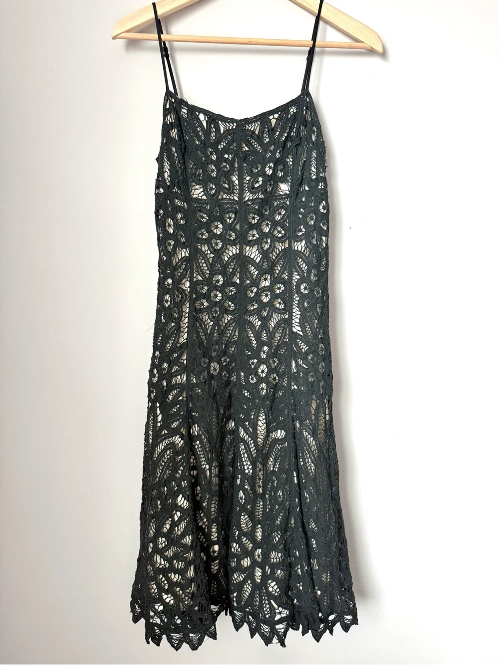 betsey johnson lace midi dress Betsey Johnson Lace Overlay Spaghetti Strap Midi Slip Dress in Black